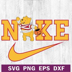 winnie the pooh nike logo svg png dxf file, pooh x nike svg, disney pooh svg