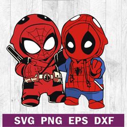 deadpool and spiderman svg png file, spider man svg, deadpool svg