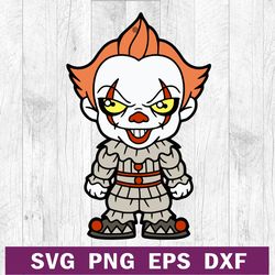 pennywise chibi horror movie svg png file, pennywise halloween svg, horror character halloween svg