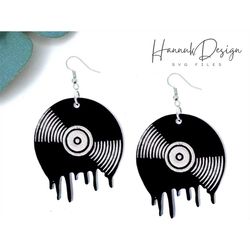 vintage music plate earring svg laser cut file for glowforge, retro wood earring svg, acrylic earrings svg instant downl