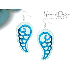 cute wing silhouette earring svg laser cut file for glowforge, wood earring svg, acrylic earrings svg, template svg inst