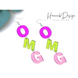 omg funny earring svg laser cut and engraving file for glowforge, engraving earring template svg, earrings svg, instant