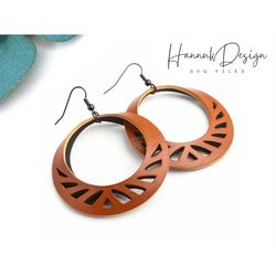 circle shape geometry pattern with circle hole leather earring svg template for cricut, faux leather earrings svg instan