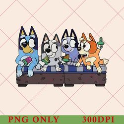 vintage bluey family png, bluey and friends party png, bluey family png, birthday matching png, bluey and friends png