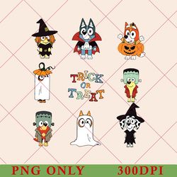 retro bluey halloween png, bluey the nightmare before png, bluey spooky png, bluey family png, bluey and friends png