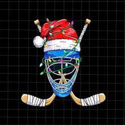 hockey player santa christmas png, hockey player xmas png, hockey player santa hat png, hockey player christmas png