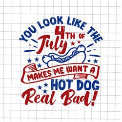 you look like makes me want a hot dogs real bad svg, 4th of july svg, american flag svg, patriotic day svg, fourth of ju