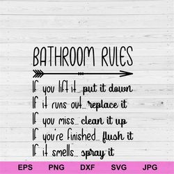 bathroom rules svg, positive affirmations concept rules inspirational svg, motivational quotes digital download file svg