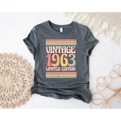 1963 shirt, vintage 1963 limited edition 60th birthday shirt, 60th birthday gifts for women, 60th birthday gifts for men