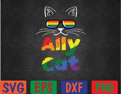 ally cat pride month straight ally gay lgbtq lgbt svg, eps, png, dxf, digital download