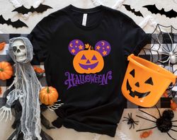 mickey ear pumpkin disney halloween shirt, mickey