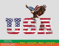 usa us american flag patriotic 4th of july bald eagle merica png, digital download