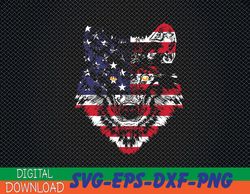 wolf american flag usa 4th of july svg, eps, png, dxf, digital download