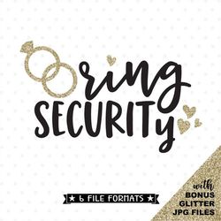 ring security svg, ring bearer svg, bridal party iron on transfer shirt design, ring security cut file, ring bearer sign