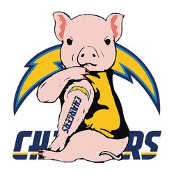 Pig Tattoo Fan Los Angeles Chargers,NFL Svg, Football Svg, Cricut File, Svg