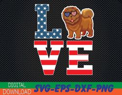 4th of july decor patriotic love chow chow dog american svg, eps, png, dxf, digital download