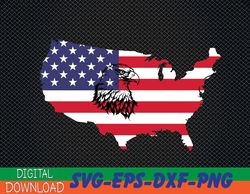 american flag usa map united states of america 4th osvg, eps, png, dxf, digital downloadf july