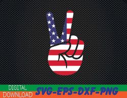 peace hand sign with usa american flag for 4th of july svg, eps, png, dxf, digital download