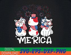 merica 4th of july cats patriotic american flag cute cat svg, eps, png, dxf, digital download
