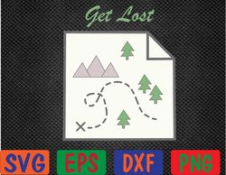 get lost map hiking outdoors adventure nature trekking svg, eps, png, dxf, digital download