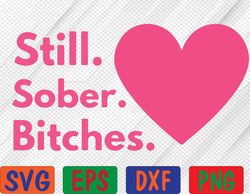 funny sobriety recovery aa na - still sober bitches svg, eps, png, dxf, digital download