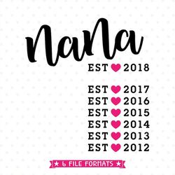 nana svg file, future grandma svg file, grandmom to be shirt iron on transfer vinyl design, pregnancy reveal to grandpar