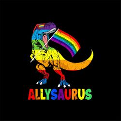 allysaurus lgbt png dinosaur rainbow flag ally pride digital png