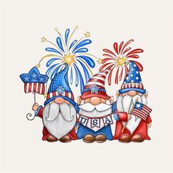 4th of july american gnomes celebrating independence day digital png