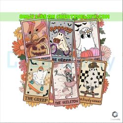 retro ghost tarrot card png halloween sublimation file