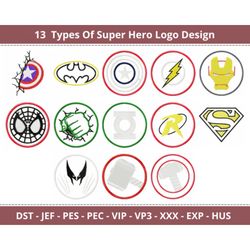 embroidered heroic emblems-13 superhero logo designs collection