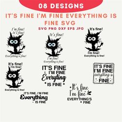 its fine everything is fine svg, im fine svg, its fine im fine svg, everythings fine png, its fine svg, im fine png, ins