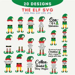 elf svg, elf family svg,  mommy elf svg, daddy elf svg,  baby elf svg, silhouette file, elf monogram svg, elf hat svg, f