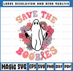 groovy pink breast cancer warrior svg, save the boobies halloween svg, halloween breast cancer svg, pink ribbon png