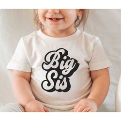 big sis svg, big sister announcement svg, retro toddler design svg, sister onesie svg, big sister matching svg