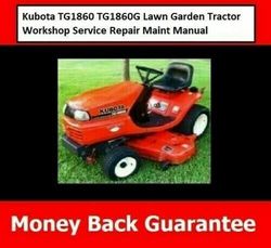tg1860 tg1860g lawn garden tractor workshop service repair maintenance manual kubota