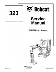 323 compact excavator workshop hydraulic service repair manual 562411001