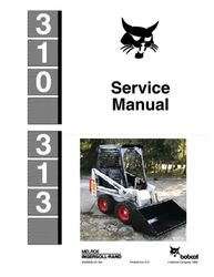 310 & 313 skid steer loader service overhaul repair manual
