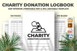 charity donation logbook kdp interior