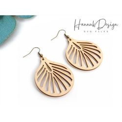 classic seashell wood earring svg laser cut file digital download