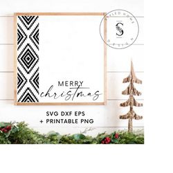 aztec modern farmhouse christmas sign let's get elfed up bottoms up christmas wine svg dxf eps png cut file  cricut  sil