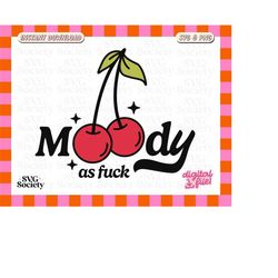 trendy moody af cherries retro aesthetic design for t-shirt, sticker, mug, tote bag, commercial use