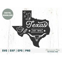 vintage texas svg cut file - texas home svg, texas state svg for shirt, texas bluebonnet svg, cowboy boot svg - commerci