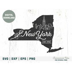 vintage new york svg cut file - new york home svg, nyc skyline svg, ny state symbols svg, new york city png - commercial