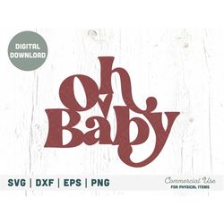 oh baby boho svg cut file, boho baby shower cake topper svg, baby boho valentines day svg, gender reveal svg - commercia