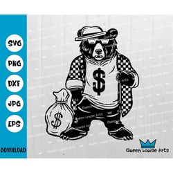money bear svg, money bag bear svg, gangster svg, money bag svg, money png,dxf,eps,money bag clipart, bear svg,teddybear