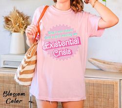 comfort colors  existential crisis barbie shirt, barbie shirt barbie movie tee existential crisis sh