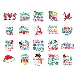 christmas svg bundle, christmas svg, winter svg bundle, holiday svg, winter for shirts, winter quotes, cut files