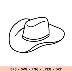 cowboy hat svg for cricut men's elegant hat dxf male file for laser outline hat svg png