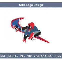 web of excellence-nike x spider logo embroidery design