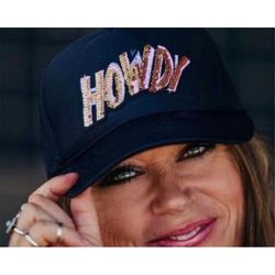 howdy trucker hat trendy trucker hat bachelorette hat cute cap for summer trucker hat lake hat sequin trucker hat